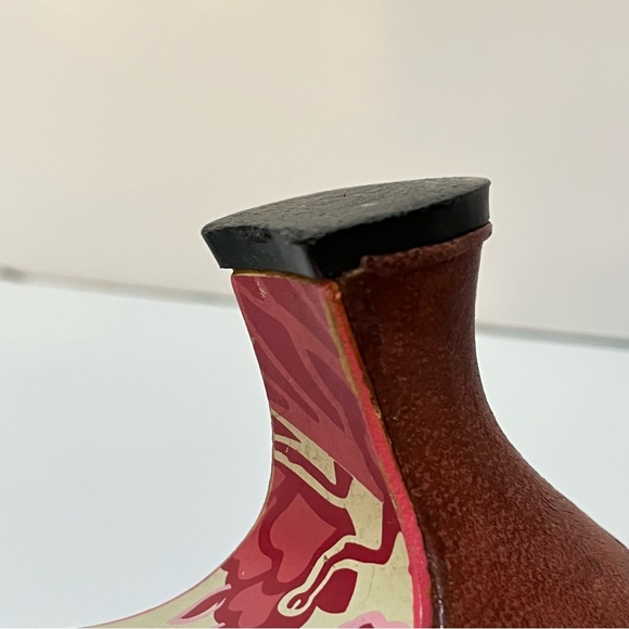 FLY London Red-Burgundy Pink Stitching Mary Jane Kitten Heels EU 41 Square Toe - Picture 12 of 13